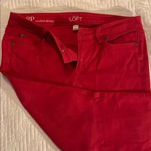 8P Loft Red Skinny Jean